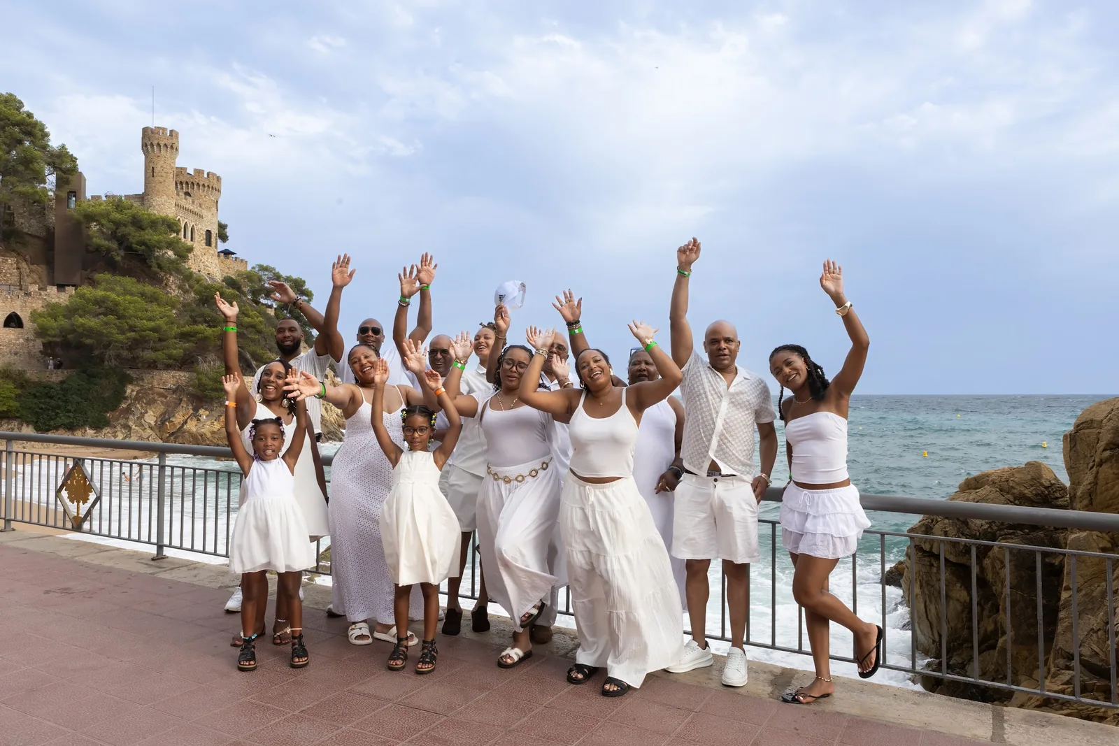 Group celebration by Lloret de Mar castle